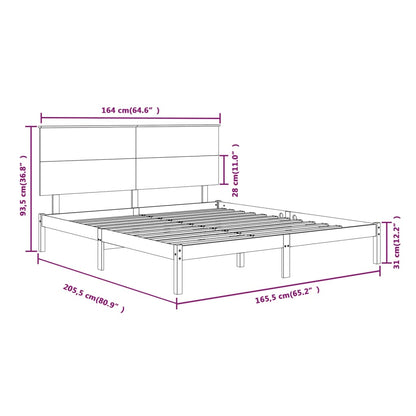 Estrutura de cama 160x200 cm madeira de pinho maciça branco