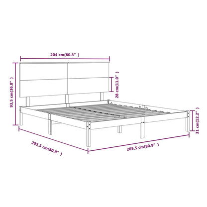 Estrutura de cama 200x200 cm pinho maciço castanho mel