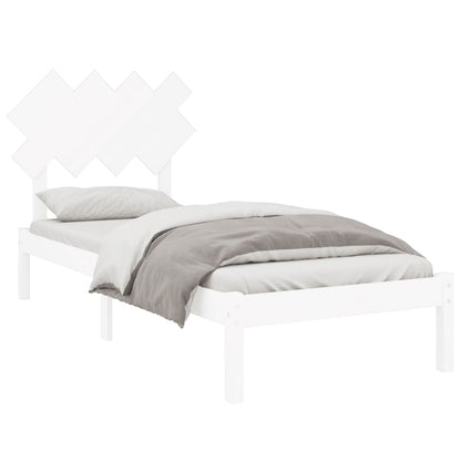 Estrutura cama de solteiro 90x190 cm madeira maciça branco