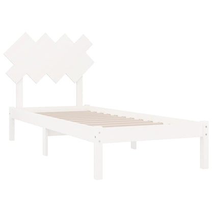 Estrutura cama de solteiro 90x190 cm madeira maciça branco