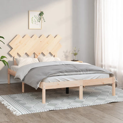 Estrutura de cama dupla pequena 4FT 120x190 cm madeira maciça