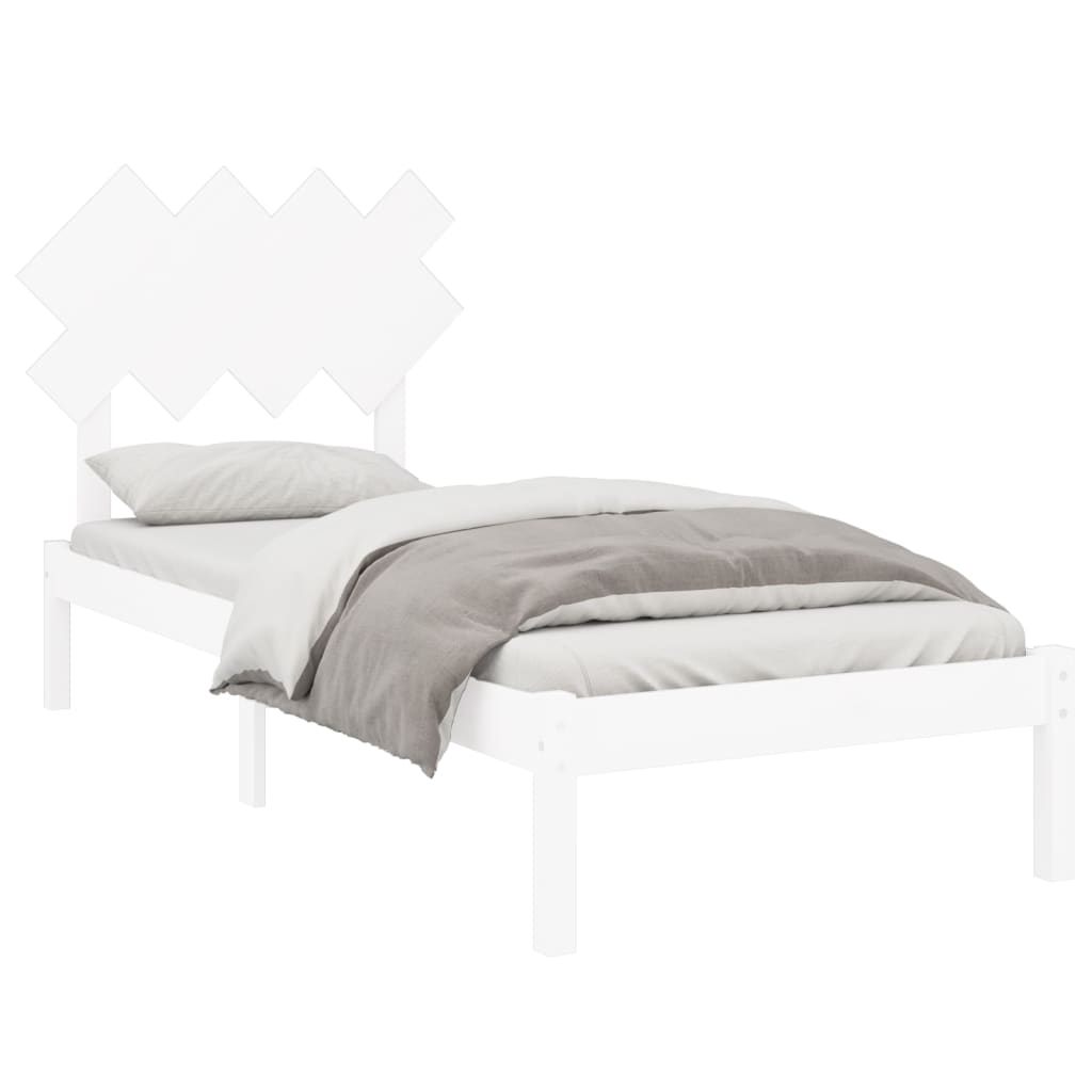 Estrutura de cama 90x200 cm madeira maciça branco