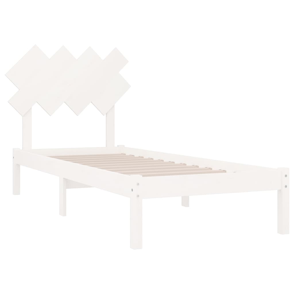 Estrutura de cama 90x200 cm madeira maciça branco