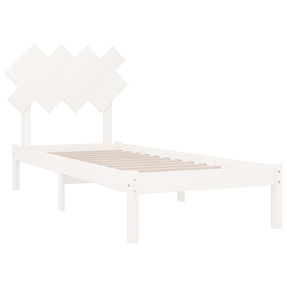 Estrutura de cama 90x200 cm madeira maciça branco