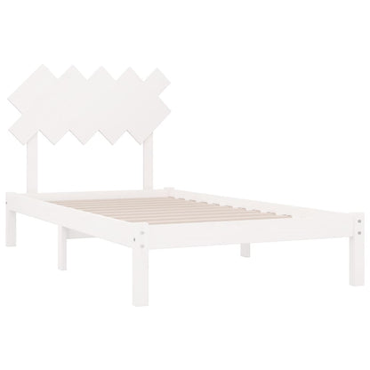 Estrutura de cama 100x200 cm madeira maciça branco