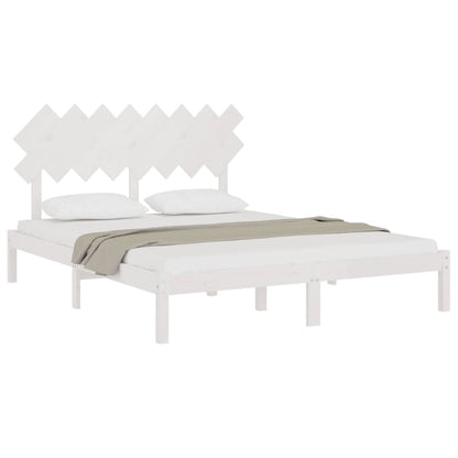 Estrutura de cama 160x200 cm madeira maciça branco