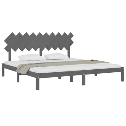 Estrutura de cama 200x200 cm cinzento madeira maciça