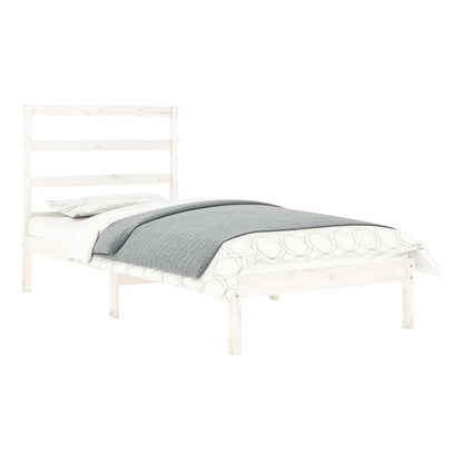 Estrutura cama de solteiro 90x190 cm madeira maciça branco