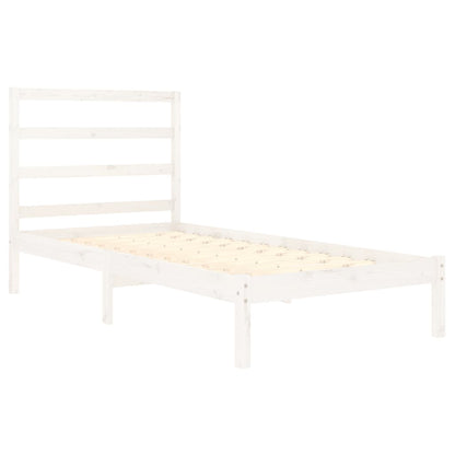 Estrutura cama de solteiro 90x190 cm madeira maciça branco