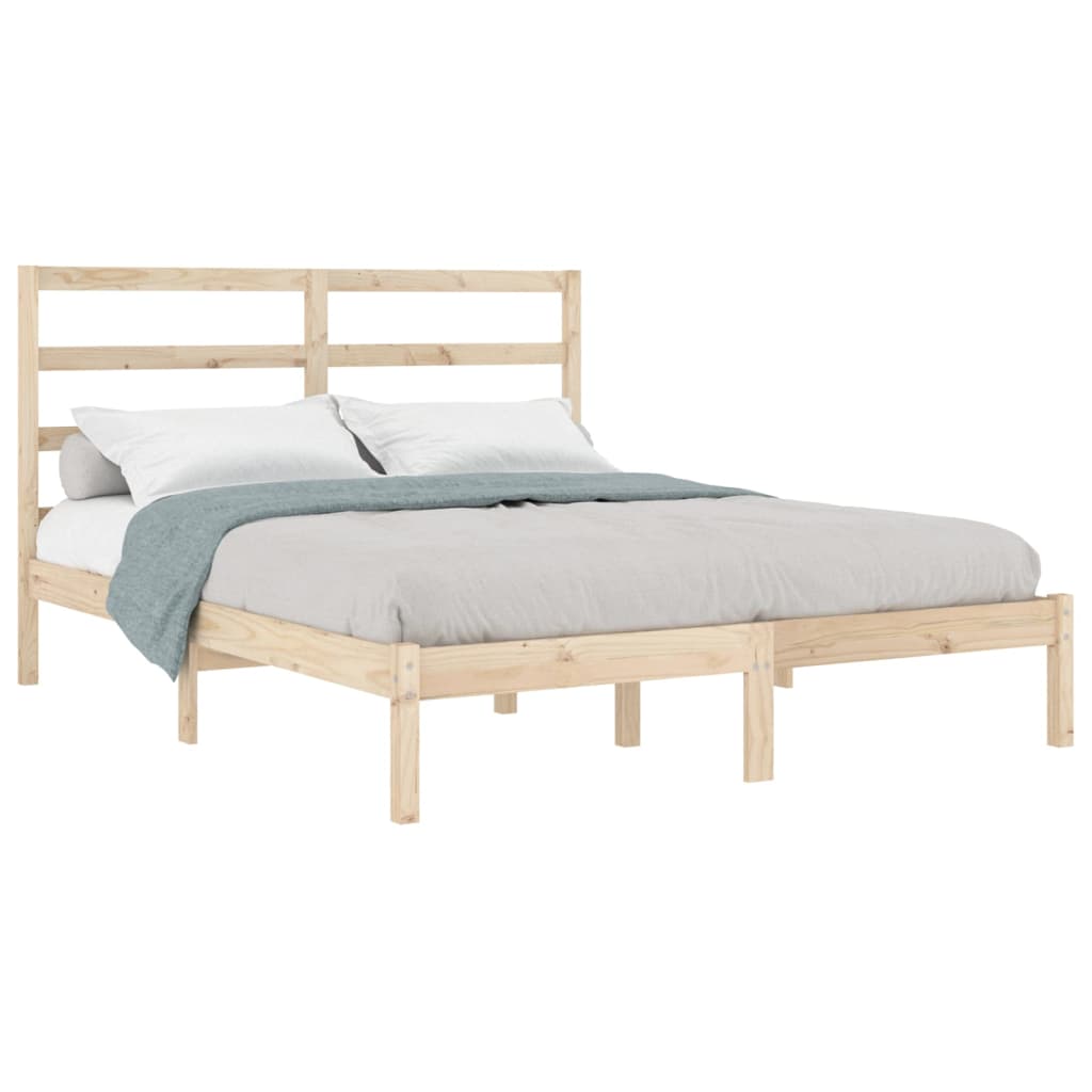 Estrutura de cama dupla 135x190 cm madeira maciça