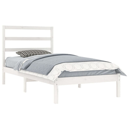 Estrutura de cama 90x200 cm pinho maciço branco