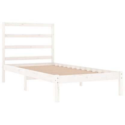 Estrutura de cama 90x200 cm pinho maciço branco