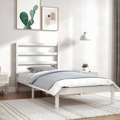 Estrutura de cama 90x200 cm pinho maciço branco