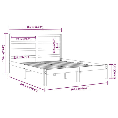 Estrutura de cama 160x200 cm madeira de pinho maciça branco