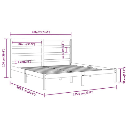 Estrutura de cama super king 180x200 cm madeira maciça branco