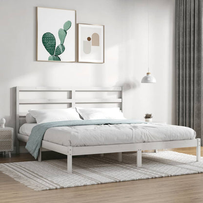 Estrutura de cama super king 180x200 cm madeira maciça branco