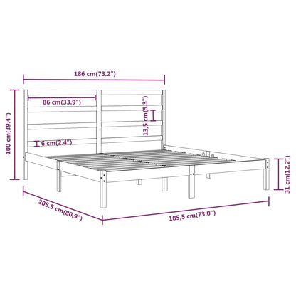 Estrutura de cama super king 180x200 cm madeira maciça preto