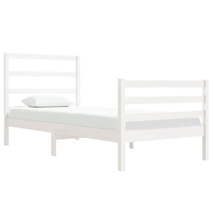 Estrutura cama solteiro 90x190 cm pinho maciço branco