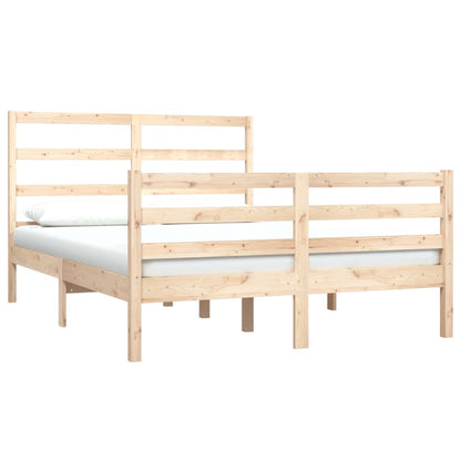 Estrutura de cama dupla pequena 4FT 120x190 cm pinho maciço