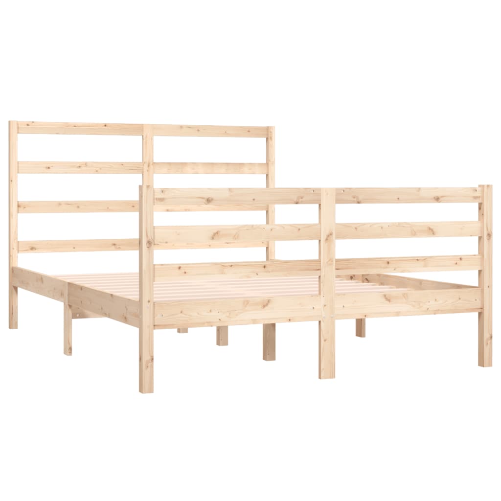 Estrutura de cama dupla pequena 4FT 120x190 cm pinho maciço