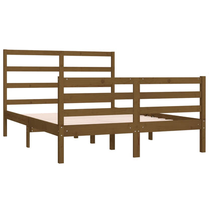 Estrutura de cama dupla pequena 120x190 cm pinho castanho mel