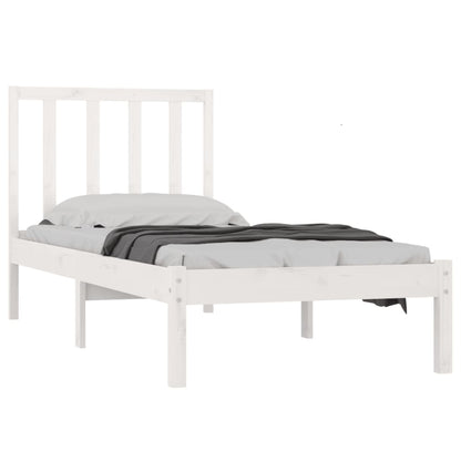 Estrutura cama solteiro 90x190 cm pinho maciço branco