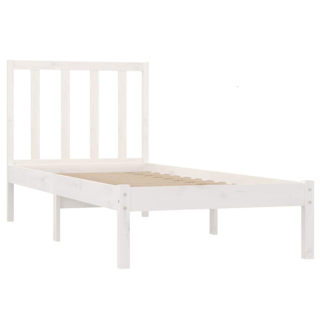 Estrutura cama solteiro 90x190 cm pinho maciço branco