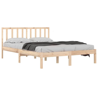 Estrutura de cama dupla pequena 4FT 120x190 cm pinho maciço