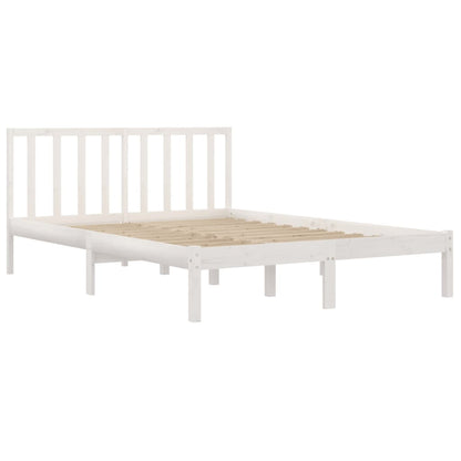 Estrutura de cama dupla 135x190 cm pinho maciço branco