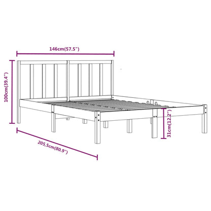 Estrutura de cama 140x200 cm pinho maciço castanho-mel