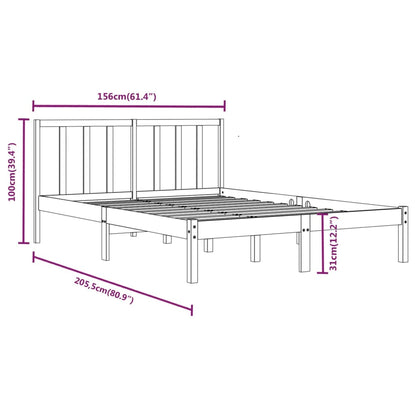 Estrutura de cama 5FT King 150x200 cm pinho maciço