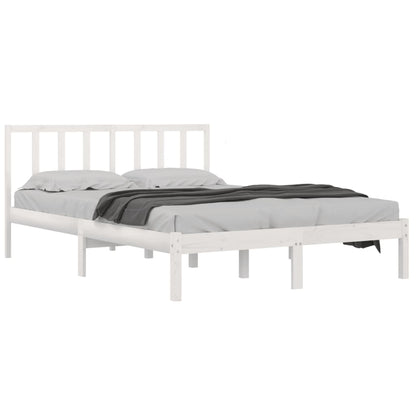 Estrutura de cama 5FT King 150x200 cm pinho maciço branco