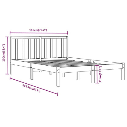 Estrutura de cama Super King 180x200 cm pinho maciço branco