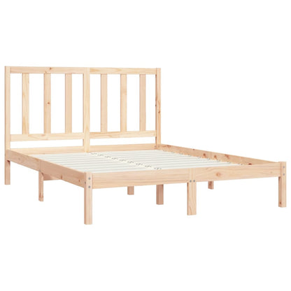 Estrutura de cama dupla 4FT6 135x190 cm madeira de pinho maciça