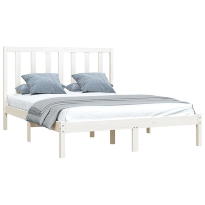 Estrutura de cama 5FT King 150x200 cm pinho maciço branco