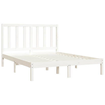 Estrutura de cama 160x200 cm madeira de pinho maciça branco