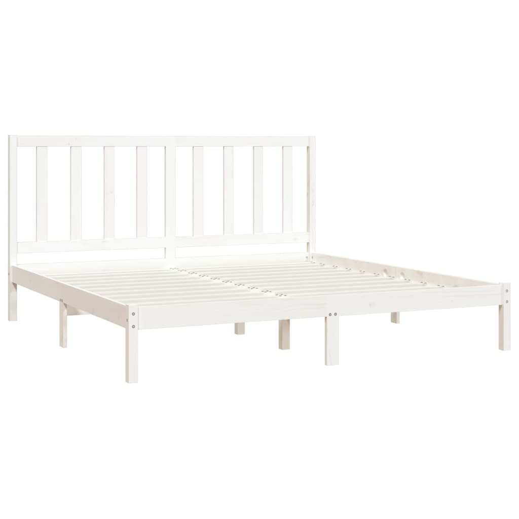 Estrutura de cama Super King 180x200 cm pinho maciço branco