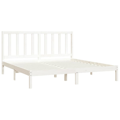 Estrutura de cama Super King 180x200 cm pinho maciço branco