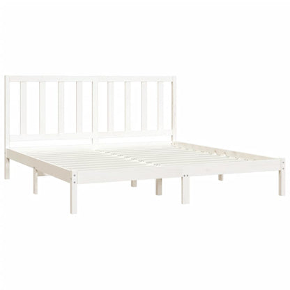 Estrutura de cama 200x200 cm pinho maciço branco