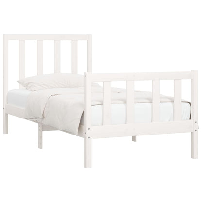 Estrutura cama de solteiro 90x190 cm madeira maciça branco