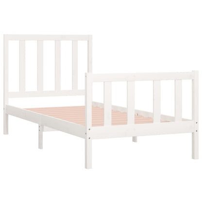 Estrutura cama de solteiro 90x190 cm madeira maciça branco