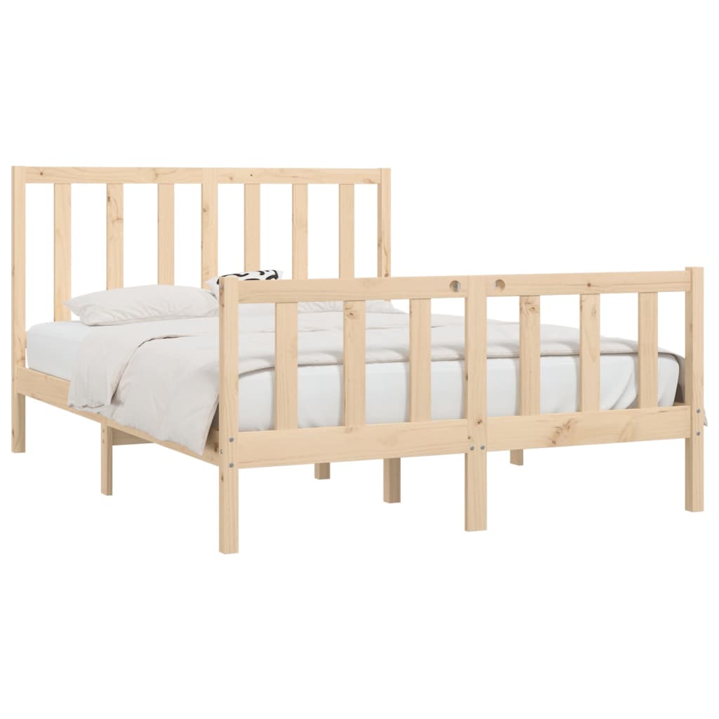 Estrutura de cama dupla pequena 4FT 120x190 cm madeira maciça