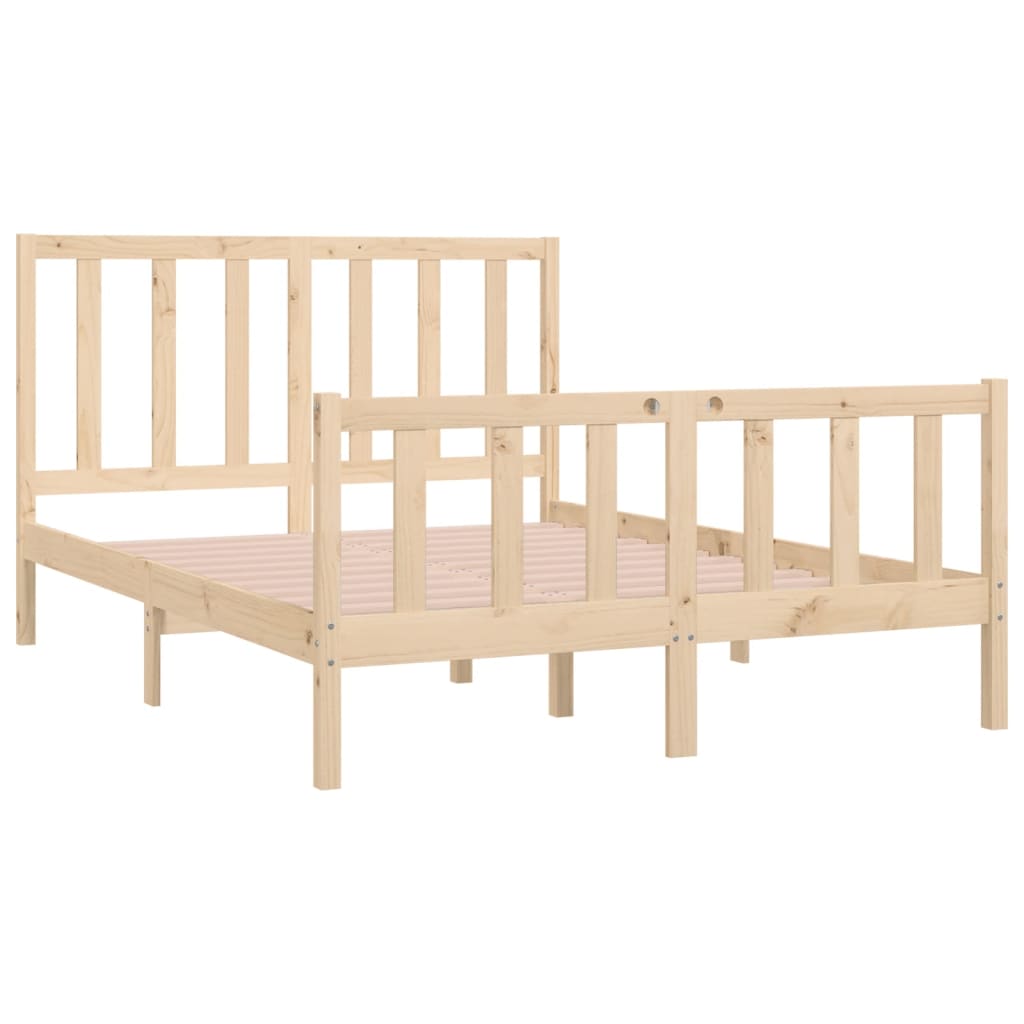 Estrutura de cama dupla pequena 4FT 120x190 cm madeira maciça