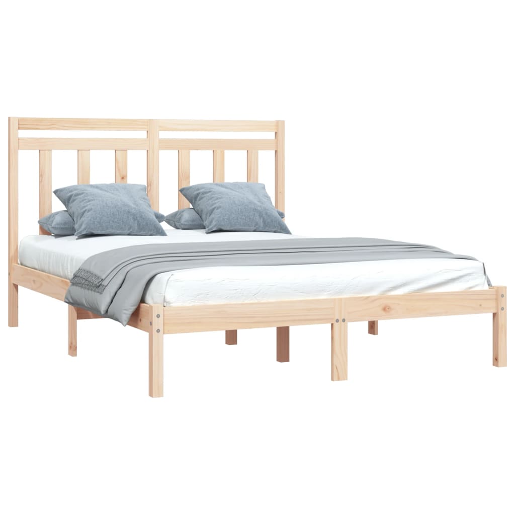 Estrutura de cama dupla pequena 4FT 120x190 cm madeira maciça