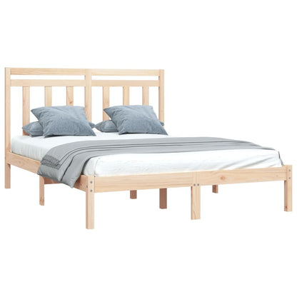 Estrutura de cama dupla pequena 4FT 120x190 cm madeira maciça