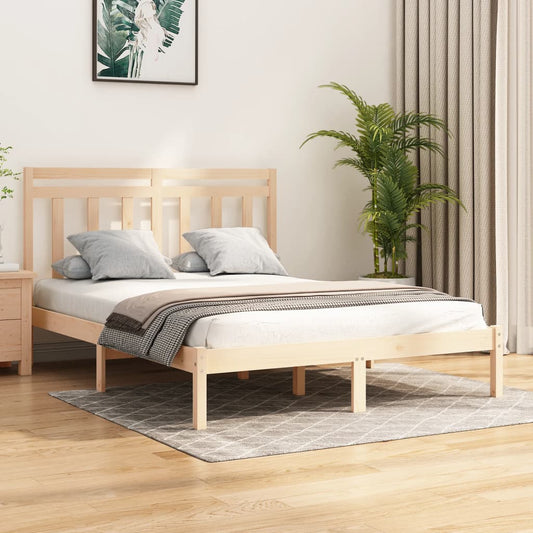 Estrutura de cama dupla pequena 4FT 120x190 cm madeira maciça