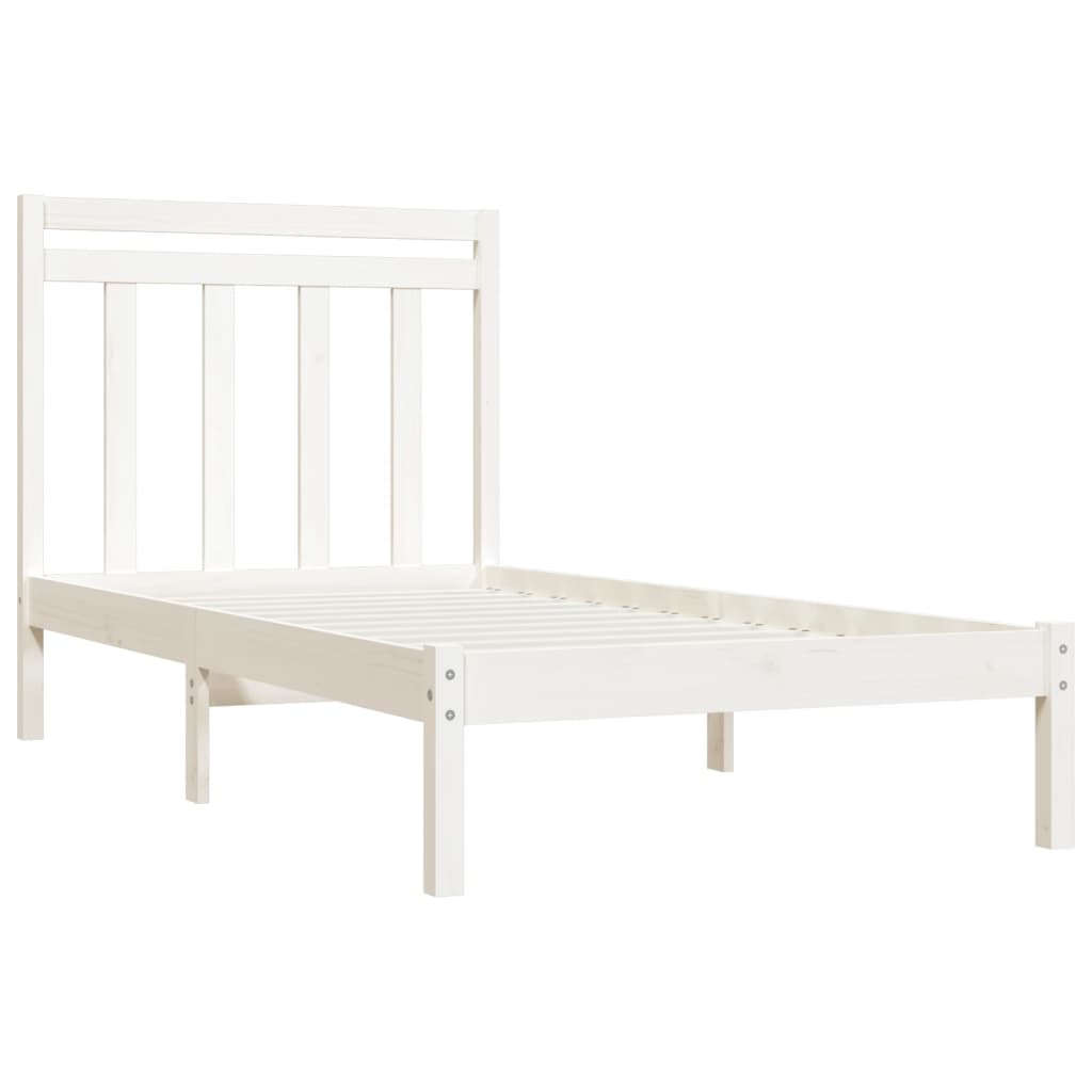 Estrutura de cama 90x200 cm madeira maciça branco