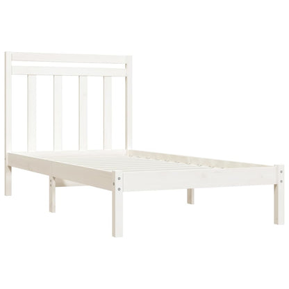 Estrutura de cama 90x200 cm madeira maciça branco