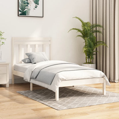 Estrutura de cama 90x200 cm madeira maciça branco