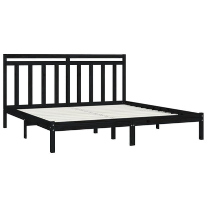 Estrutura de cama super king 180x200 cm madeira maciça preto